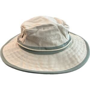 Mental HeadGear Outdoor Bucket Hat Size M Vented Hiking Wide Brim Cap Ivory/Grn